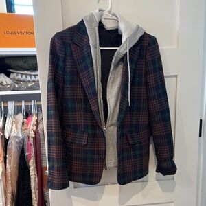 Central Park West Multicolor Plaid Blazer
